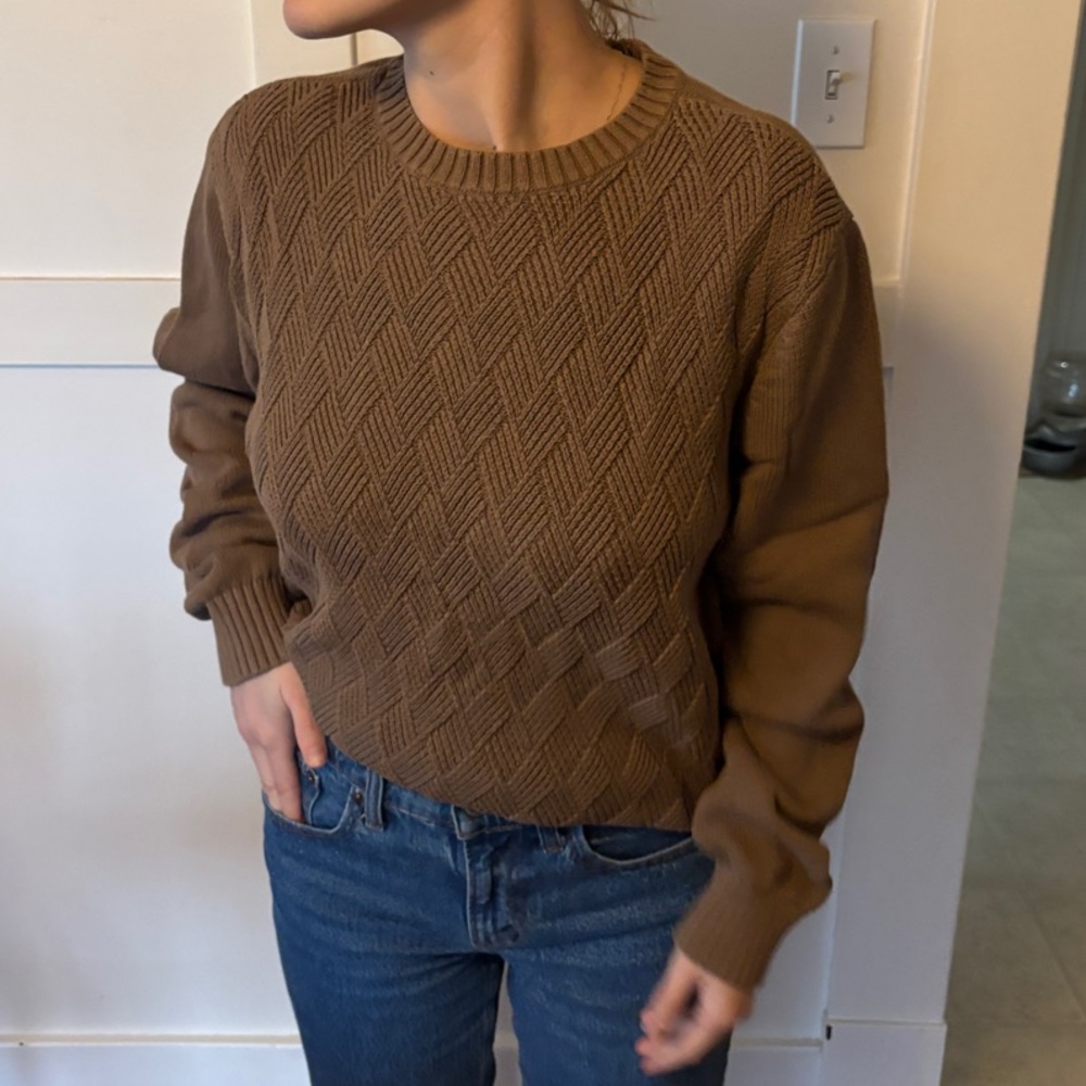 Brown Cable Knit Sweater